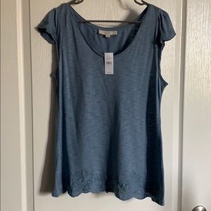 Ann Taylor Loft top light blue size medium